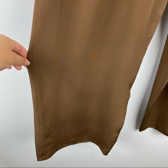 Vintage High Rise Salvatore Ferragamo 100% Silk Caramel - Picture 9 of 9